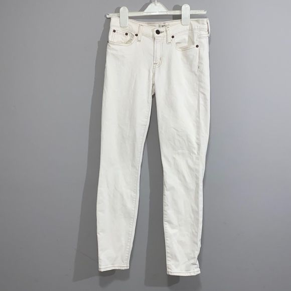 J. Crew Toothpick Jeans White Contrast Stitching Size 26 - Picture 1 of 6